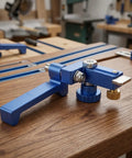 Get The Miter Track Stop Bracket For 30 Deg T-Slot Aluminum Red that slides smoothly into your table saw rails.