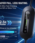 Tesla Compatible Level 2 EV Charger With 40A Adjustable Current 240V Portable Home Charger showing LCD display