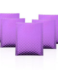 Five Purple Bubble Mailers 18x23cm Self Seal Padded Envelopes With Thickened Aluminum Foil Cushioning displayed upright