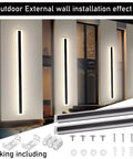 Slick Two Pack 23.6 Inch Outdoor Modern LED Wall Light Set 18W Waterproof IP65 up, down, side illumination installed on wall