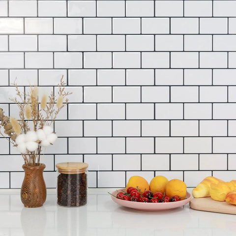 Thick Peel And Stick Backsplash Tiles In White Subway Style For Kitchen 10 Sheets Of 12 By 12 Inches 2mm To 2.5mm Thick Durable Self Adhesive DIY