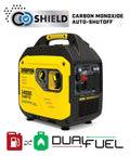 4000-Watt Dual Fuel Portable Inverter Generator RV Ready With Quiet Technology And CO Shield Auto Shutoff, side view
