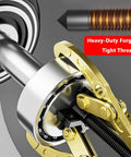 Close-up of Kickass Small Gear Puller And Bearing Extractor Tool with gold dual jaws gripping a pulley for extraction.