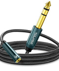 6.35mm to 3.5mm Headphone Adapter Cable 4 Ft TRS Stereo Male to Female coiled, gold-plated connector, for DJ Mixer and Guitar Amp