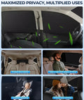 Ford F-150 Four-Door Privacy Window Shade Set For 2021-2025 in use, showing full coverage on front, side, and rear windows inside truck.