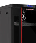 Tough As Nails 18U Server Rack Cabinet With Locking Doors, 39 Inch Deep, featuring digital temp controller and power strip.