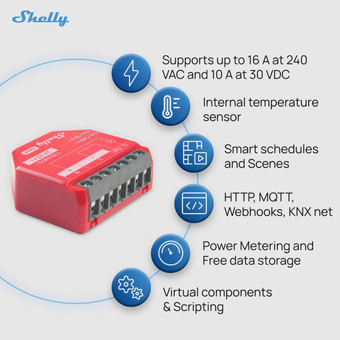 Smart Relay Switch With Power Metering, Wi Fi Zigbee Matter Enabled, 1 Channel 16A, No Hub Required with specs diagram