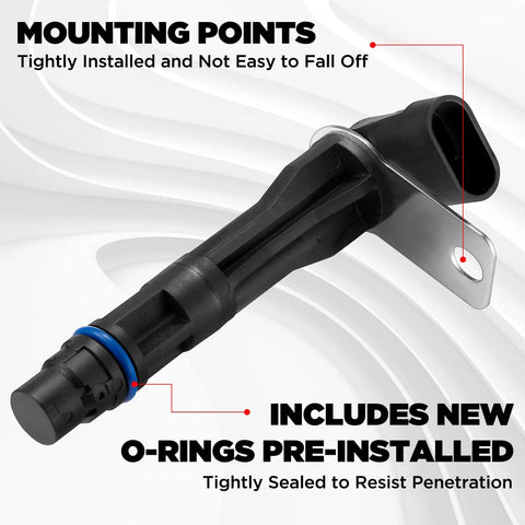 Camshaft Position Sensor PC273 917715 For Chevy Cadillac Buick GMC Hummer Isuzu Pontiac Express Silverado Suburban Tahoe Envoy Yukon Savana Sierra Escalade H2 Plug And Play Ready With 24 Month Support And Reliable Engine Timing Upgrade. Black plastic sensor with mounting bracket and preinstalled O-rings.