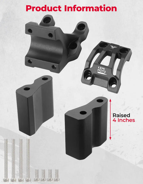 Raised Four Inch Direct Mount Riser Stem For Surron Light Bee X160 X260 Talaria Sting Talaria XXX Electric Dirt Bikes, 31.8mm Clamp