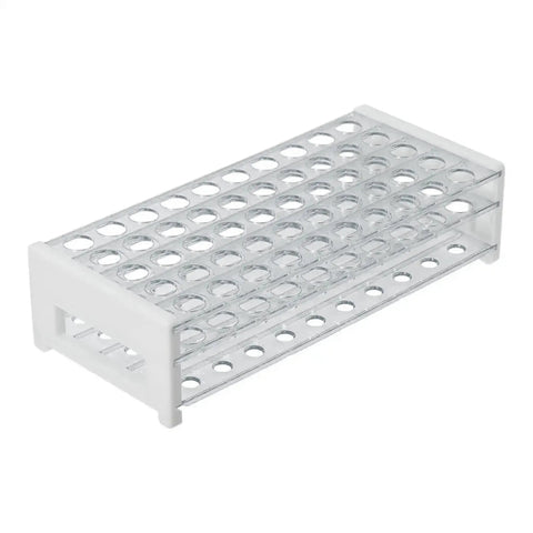 Plastic Test Tube Rack For 15 To 18 mm Tubes, 50 Hole Capacity, 18.7 mm Hole, Detachable Lab Organizer, Durable Polystyrene Construction