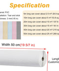 Knockout Look Waterproof Peel And Stick Wallpaper Roll specifications showing PVC material, width 50 cm, and customizable length details.