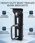 Adjustable Boat Trailer Bunk Brackets 10 Inch Top Kit built tough cast iron marine trailer frame upgrades deep V hulls saltwater
