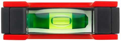 Sola Spirit Level Compact Go! Clip, 0 viewed from above, showing green vials and red/black polyamide frame.