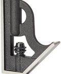 Close-up of a Student Combination Square 150mm Blade with Cast Iron Head, showcasing the durable construction for beginners.