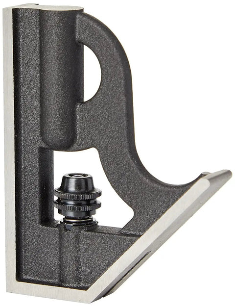 Close-up of a Student Combination Square 150mm Blade with Cast Iron Head, showcasing the durable construction for beginners.
