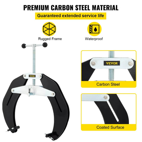 Heavy Duty Pipe Clamp For 5 To 12 Inch Pipes With Quick Acting Screws, Ultra Clamp For Precise Pipe Fit Up And Alignment, Steel Construction