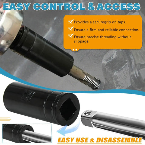 Magnetic Tap Socket Kit With 11 Pieces 1/4 And 3/8 Drive, highlighting the socket and adapter for tapping and threading use