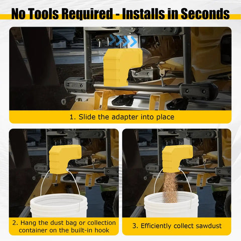 Dust Port Adapter For DWE7485 Table Saw With Easy Install And No Tools Needed Compact Plastic Dust Collector With Hook