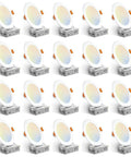 6 Inch Led Recessed Light 20 Pack With Built In Junction Box, round LED ceiling lights shown in a 20-pack layout.