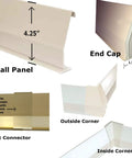 Game Changer Basement Waterproofing System With 50 Ft Baseboard Drainage Channels, wall panel and connectors for sealing.