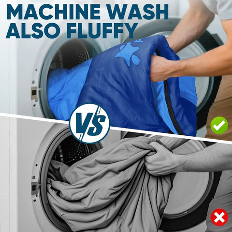 Comparison of Lightweight Adult Sleeping Bag For Camping And Backpacking, Water Resistant And Machine Washable, and a regular fabric in washers.