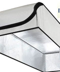 Attic Door Insulation Cover 30 By 60 By 11 Inches R-15 with pure aluminum, shown with double bubble laminate and heavy duty zipper