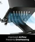 3-In-1 Adjustable Laptop Stand, Book Stand, And Phone Holder With 360 Degree Rotating Display, showing ventilation holes