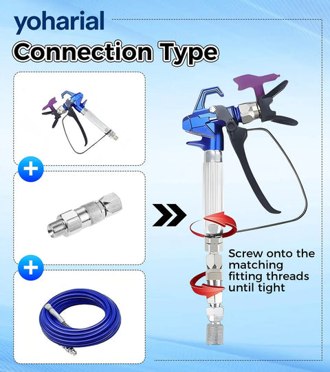 Three Pack One Quarter Inch Spray Gun Rotary Union 360 Degree Rotatable Joint For Smooth Hose Torsion Relief And Easy Swivel Connection Durable Sprayer Accessory Set used with spray gun and hose