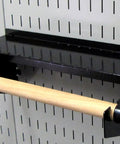 Beefy Heavy Duty Pegboard Paper Towel Holder And Dowel Rod Shelf For Slotted Tool Boards Black Finish Wall Mount Organizer