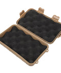 Open tan Five Pack Survival Storage Case And Shockproof Outdoor Organizer with black foam interior for gear protection
