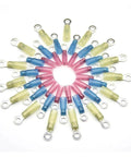 Grab these Awesome 120 Piece M5 Heat Shrink Ring Eyelet Connectors For Your Electrical Wire Splicing Jobs With Butt Connector Crimp Terminals That Fit 22 To 10 AWG Cables Perfectly For Any DIY Home Garage Project You Just Gotta Get This Solid Kit., assorted heat shrink ring eyelet connectors, M5, 22-10 AWG, nylon insulated