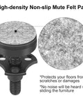Beefy 3/8-16 Thread Furniture Leveler with non-slip felt pad detail, part of the T Nut Kit Adjustable Feet for heavy-duty use.