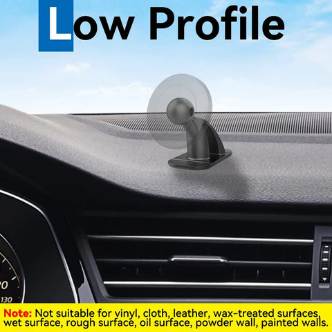 4 Pack 17mm Sticky Ball Mounts For Car Dash Adhesive Replacement MagSafe Phone Holder Base installed on car dashboard.