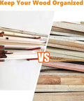 Comparison of Overhead Wall Mount Lumber Rack For Garage And Woodworking Shop Heavy Duty Wood Storage Shelf versus stacked wood