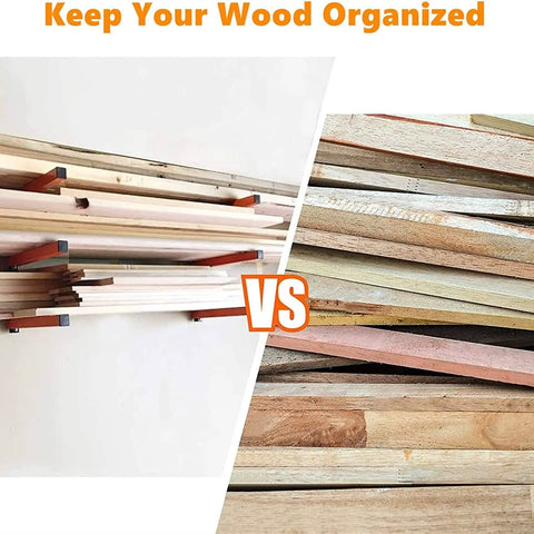 Comparison of Overhead Wall Mount Lumber Rack For Garage And Woodworking Shop Heavy Duty Wood Storage Shelf versus stacked wood