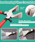 Glass Running Pliers with Curved Jaws from All In One Glass Cutting Kit For Stained Glass Projects, shown in detail