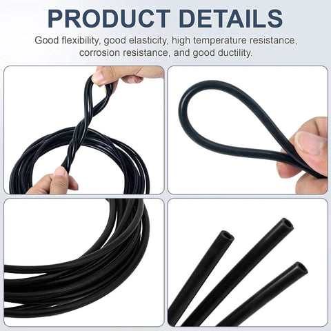 16.4 Ft Black Silicone Vacuum Hose 1/8 Inch Internal Diameter 3 mm And 3/16 Inch Outer Diameter 5 mm High Temperature Vacuum Tubing