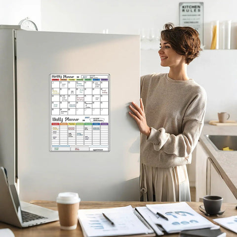 Eight Pack Magnetic Sign Holders For 8.5 By 11 Inch Documents For monthly planner on refrigerator, clear plastic wall mount