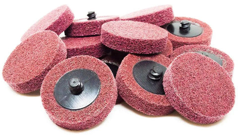 2 Inch Quick Change Sanding Discs Set Aluminum Oxide Surface Prep Wheels For Drill And Die Grinder Polishing Deburring Blending Paint Stripping Removal Maroon Fine Grit 10 Pack