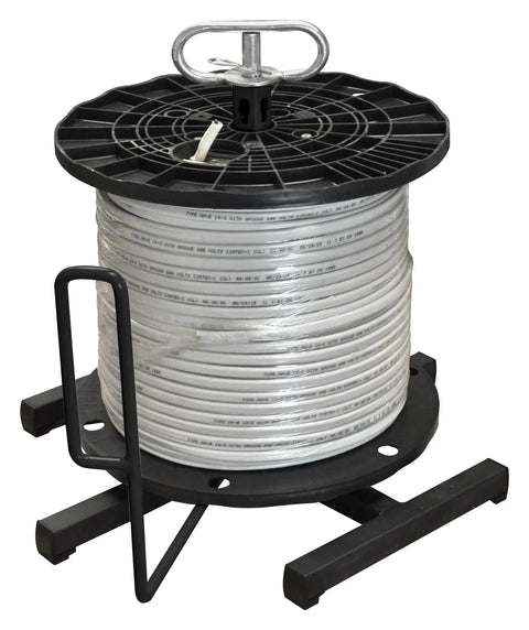 Wire Smart Cable Dispenser Floor Or Stud Mount 3 In 1 Pro Grade Utility With Two Mount Brackets and Reel on black frame