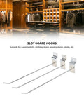 Heavy Duty Slatwall Hooks Set 50 Pcs Aluminum Alloy Hangers for Space Organization in Home Office and Store, shown in closet
