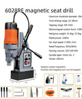 Magnetic Base Drill Press With Adjustable Speed Control And Forward Reverse Rotation For Versatile Heavy Duty Drilling At Home Or Shop, Industrial Electric Drill With Magnetic Stand And Tapping Options, 13 16 23 28 Mm Capacity, showing specifications and dimensions.
