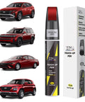 Hyundai Exact Color Touch Up Kit Ultimate Red For Nicks And Chips 2 In 1 Quick Fix Car Scratch Remover with cars and pen box.