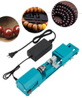 96W Portable Mini Wood Lathe Machine For Beads And Carving With Milling Accessories Wide Voltage 110V To 240V US Plug For DIY Woodworking Projects on a workspace.