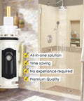 All In One Shower Repair Kit With Cartridge For 1222 And 1222B Including Puller And Retainer Clip For Bath Valve Replacement Tub Shower Parts One Handle Faucet Rebuild Tool DIY Friendly, shown in a bathroom setting with a cartridge illustration.