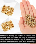 Hand holding 50 Pcs Dope 3D Printing Brass Nuts M5 Threaded Inserts Heat Set Tip Kit with Soldering Adapter for Heat Embedment