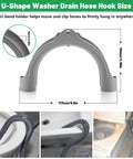 Universal U Shaped Drain Hose Hook For Washer, Dishwasher And Sink Hoses Easy Install U Bend Hose Holder For Secure No Fuss Mount Fits Most Brands Including Samsung And GE. Gray PP hose hook, 173mm x 110mm, 25mm section