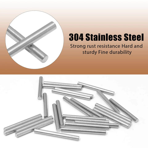 M3 X 30mm Stainless Steel Dowel Pins 50 Pack Heavy Duty Shelf Support Pegs for Cabinets Shelves and Furniture Fixings 304