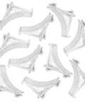 10 Pack Aluminum Freezer Shelf Clips Kit With Curved Dovetail Design, silver clamps with sturdy curved structure for shelves