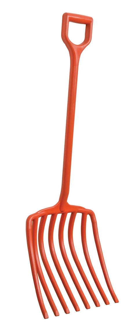 All Poly Scoop Fork With 8 Tines And D Grip Handle For Mulch Compost Leaves Straw And Hay Lightweight